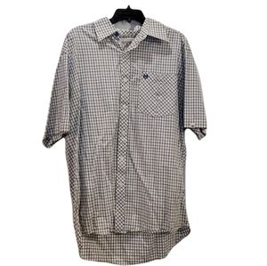 Phat Farm The Orignal Mens Blue & Brown Button Down Shirt XL